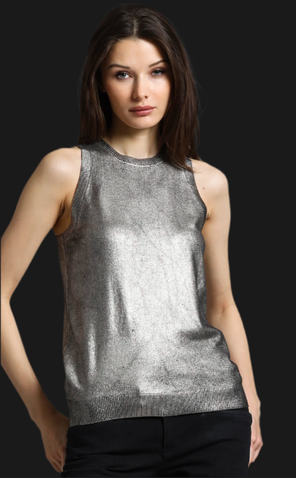 Silver Metallic Printed Tank