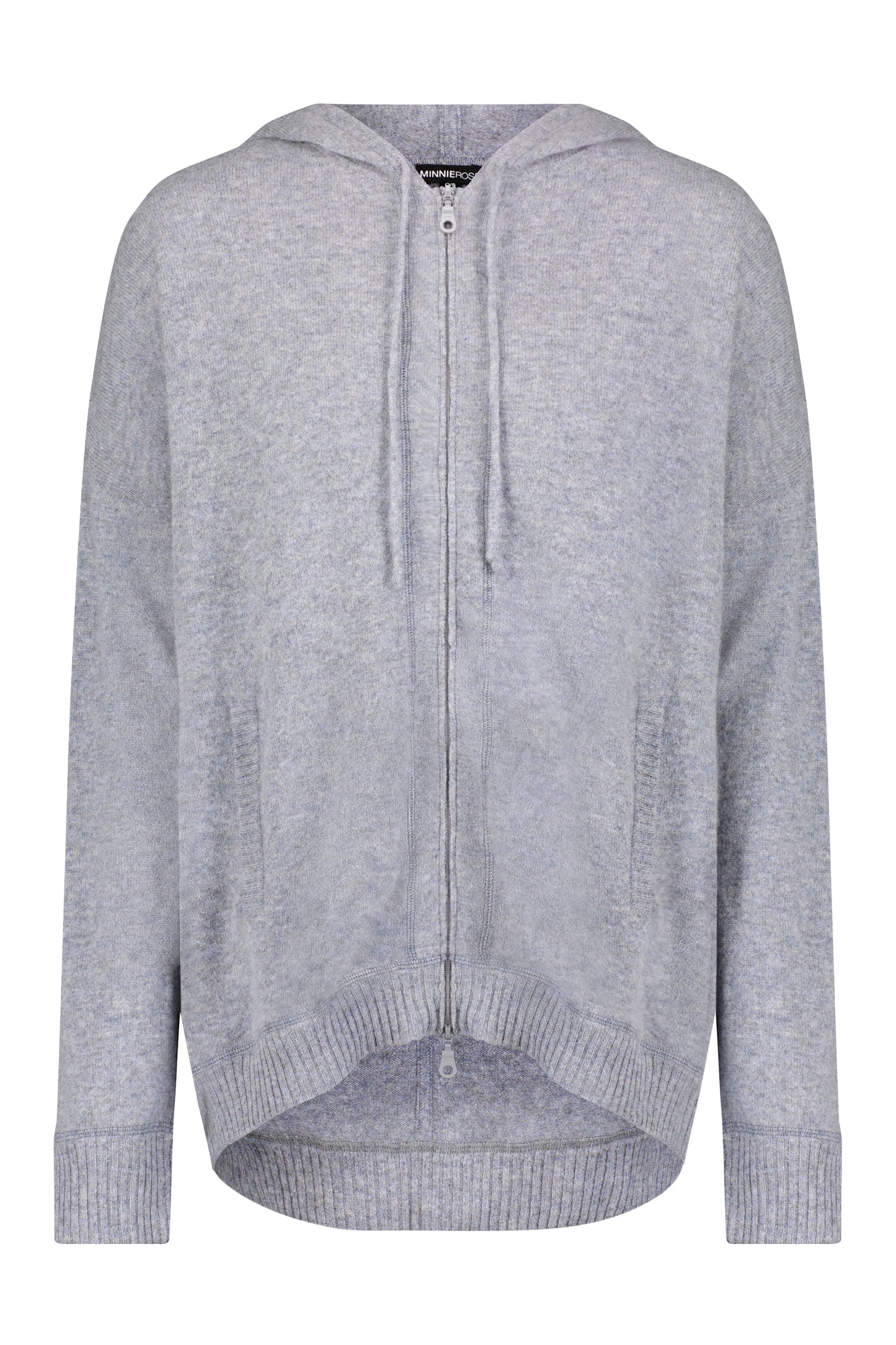 Minnie Rose Cashmere Oversized Zip Hoodie, Grey Shadow