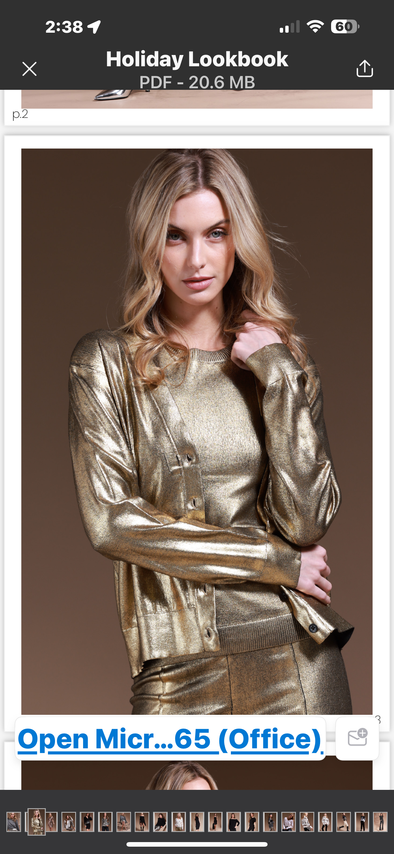 Gold Metallic Vneck Button Cardigan