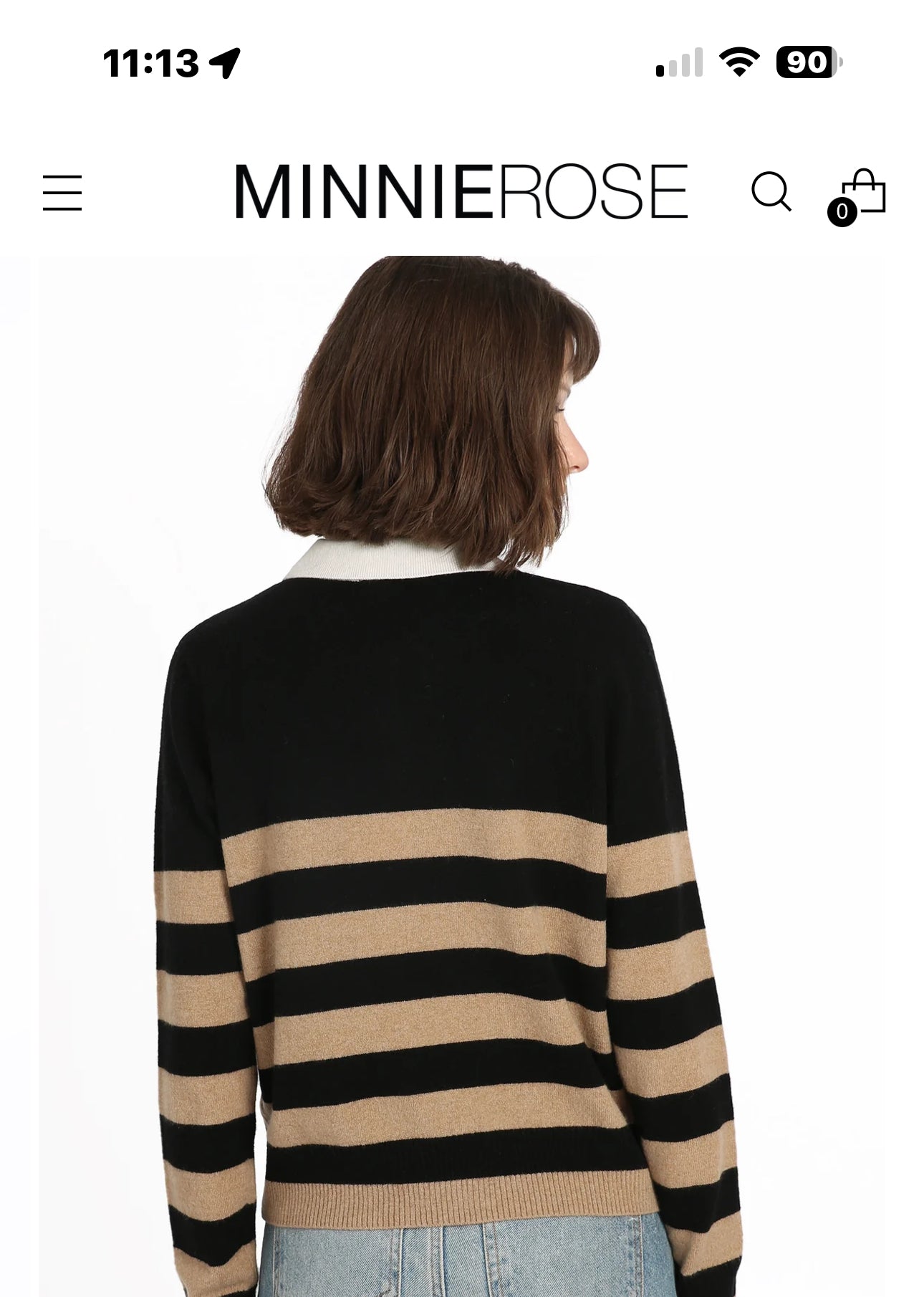 Cashmere rugby stripe polo