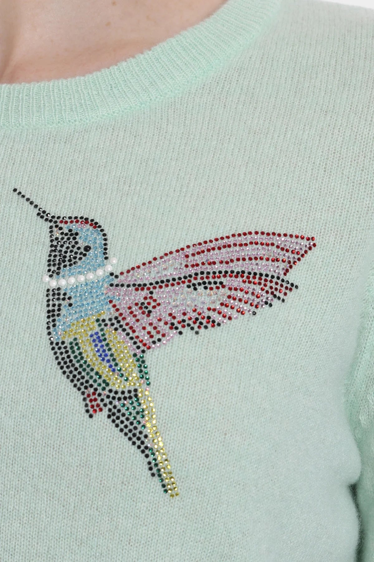 Cashmere Hummingbird Bling Cropped Cardigan
