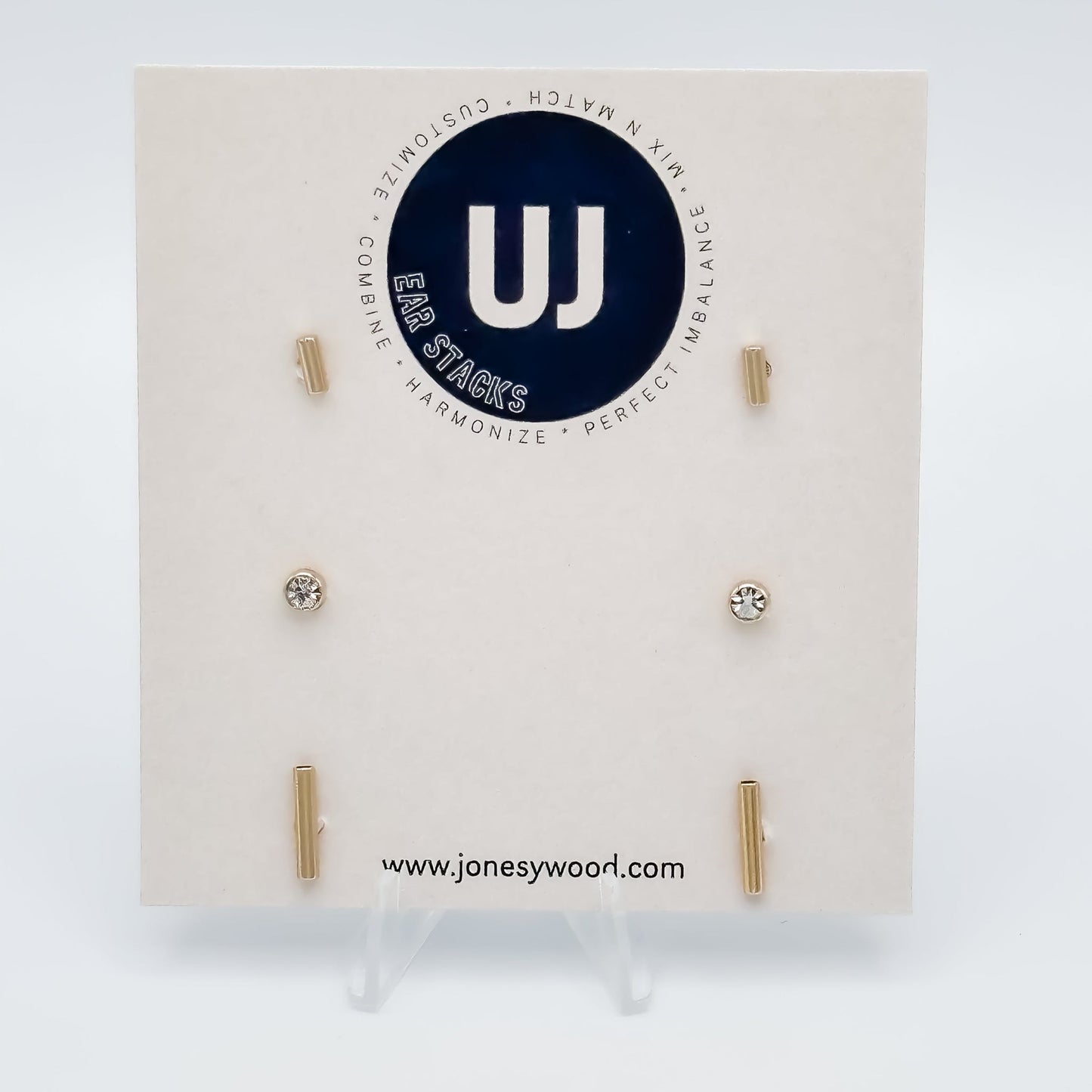 Jonesy Wood Minimalist Ear Stack, Gold