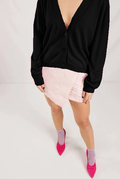 Crush Cashmere Esme Cardigan, Black