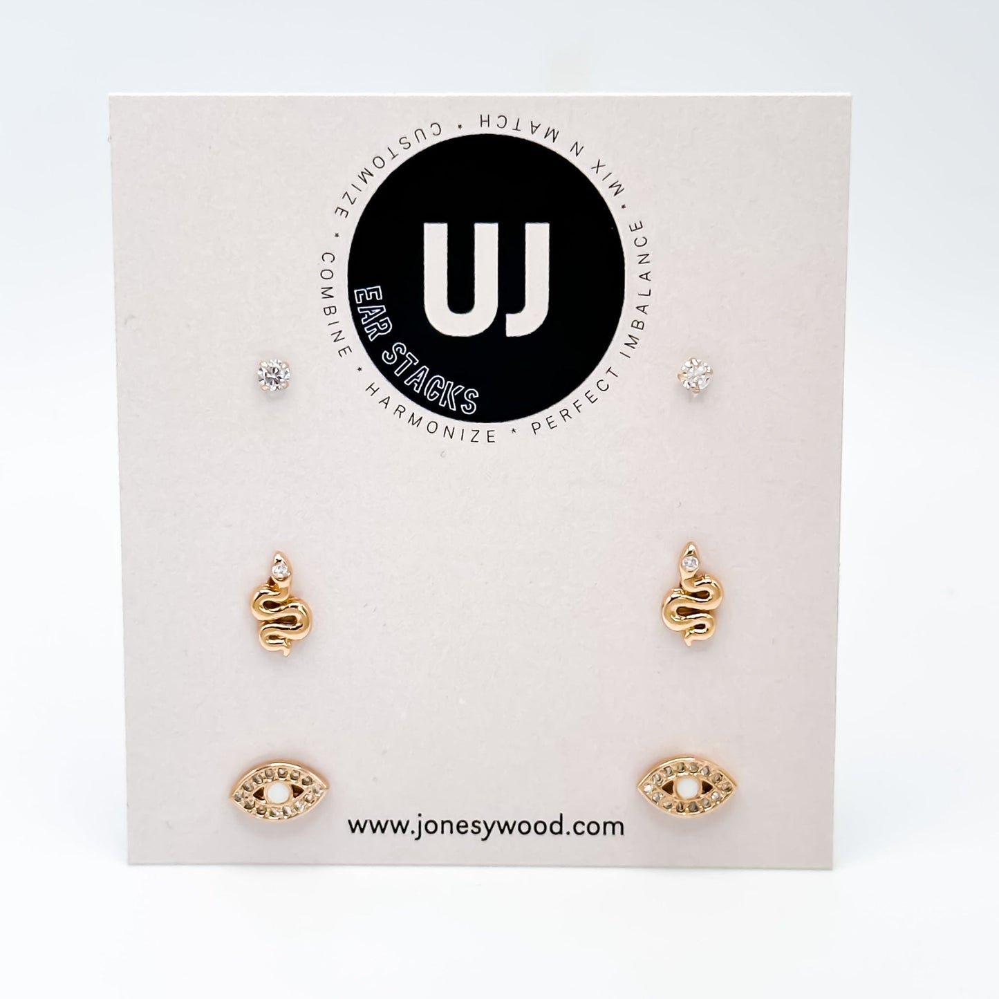 Jonesy Wood Cobra Ear Stack, Gold