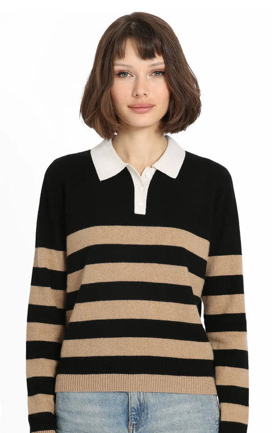 Cashmere rugby stripe polo